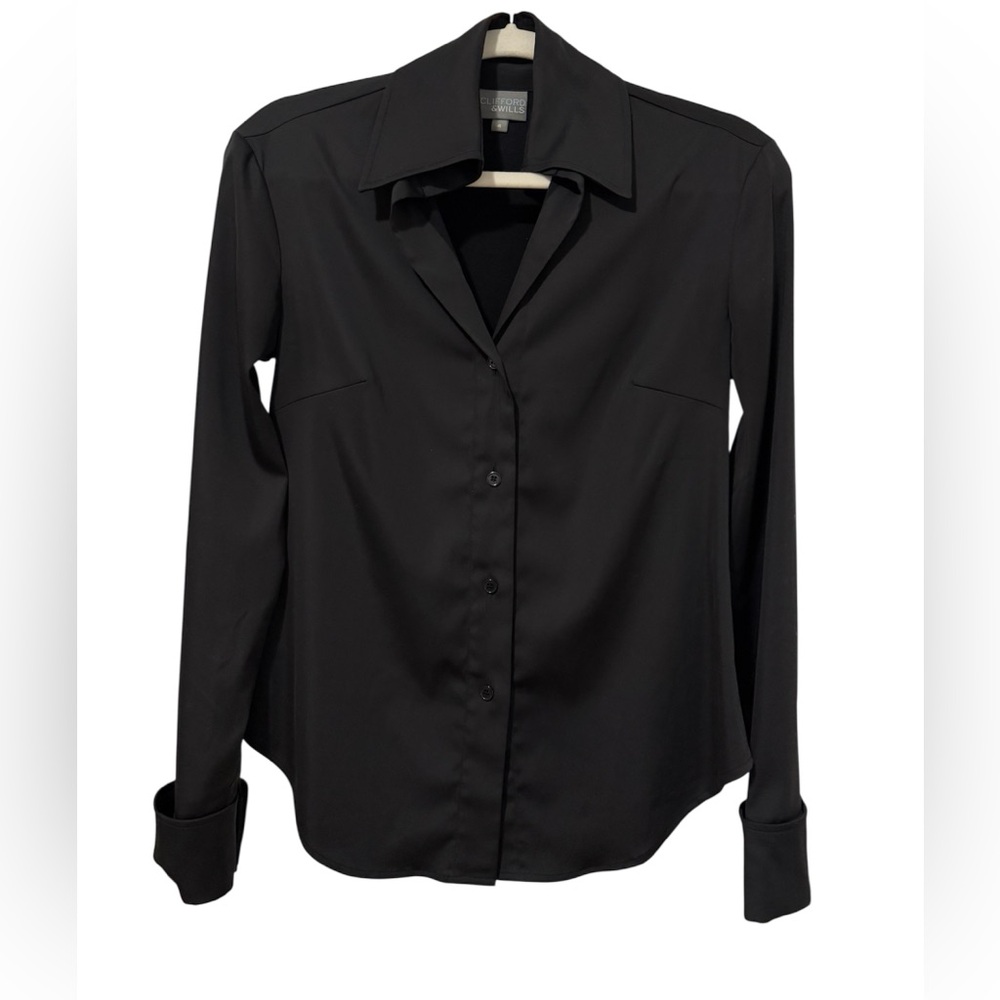 Black Long Sleeve Button Up -  Clifford & Wills (Size 4)